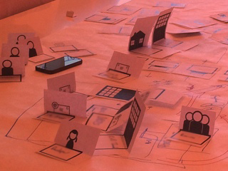 This is an example of participatory design using business origami.